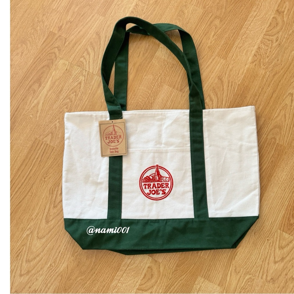Large Viral Limited Edition Trader Joe’s Canvas Tote - Forest Green